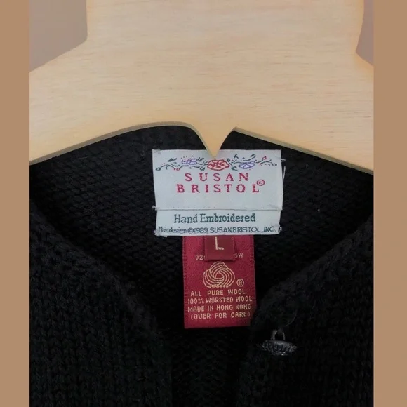 Doen-like Vintage Susan Bristol Embroidered Cardigan L - Picture 5 of 9